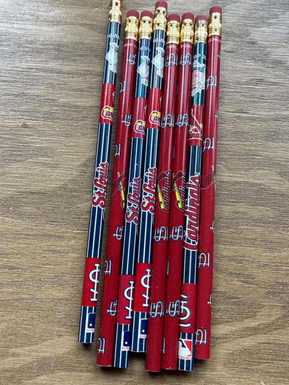 Vintage St Louis Cardinals Pencils 8 Total MLB Baseball Retro Unused